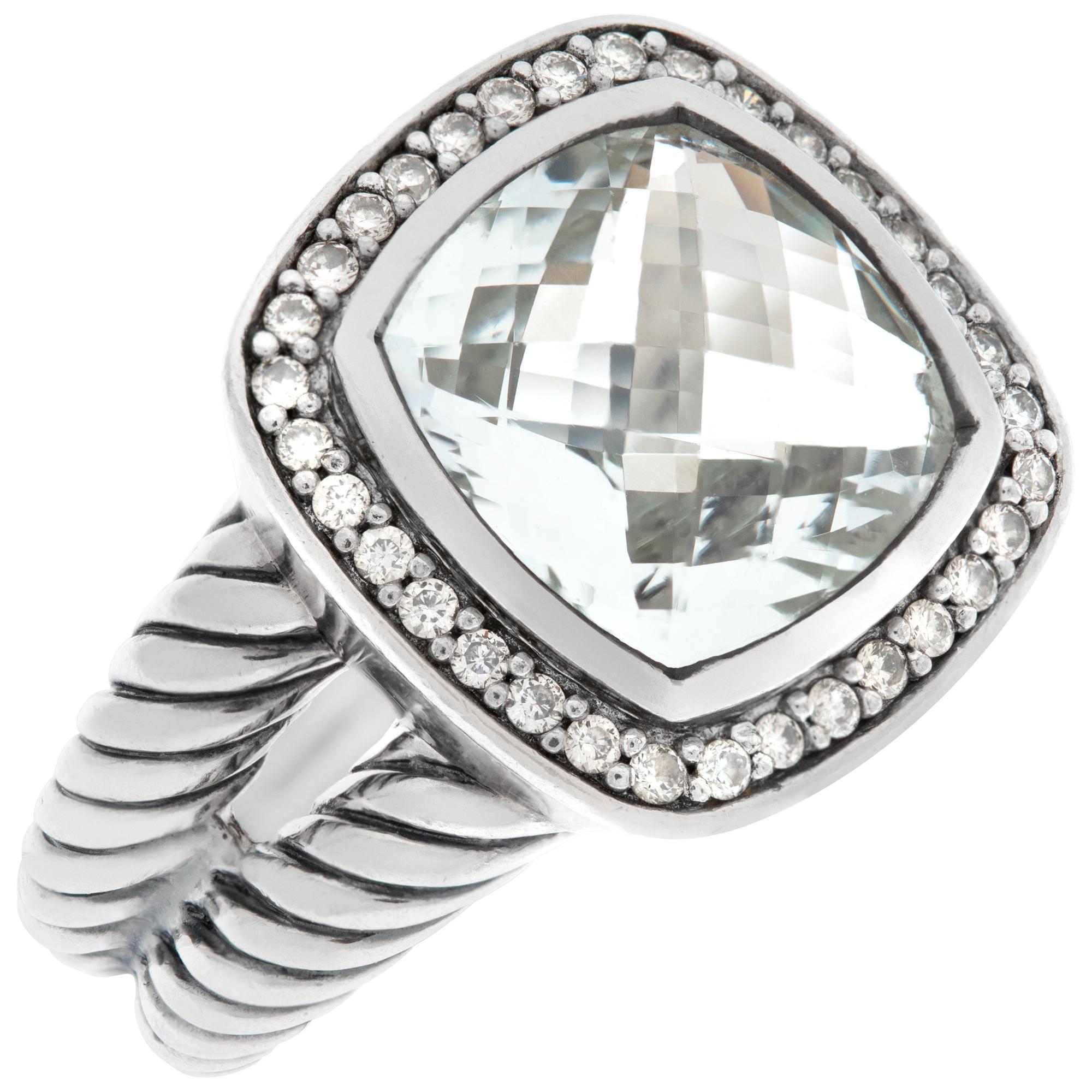 David Yurman Albion Prasiolite Sterling Silver Ring. In Excellent Condition For Sale In Surfside, FL