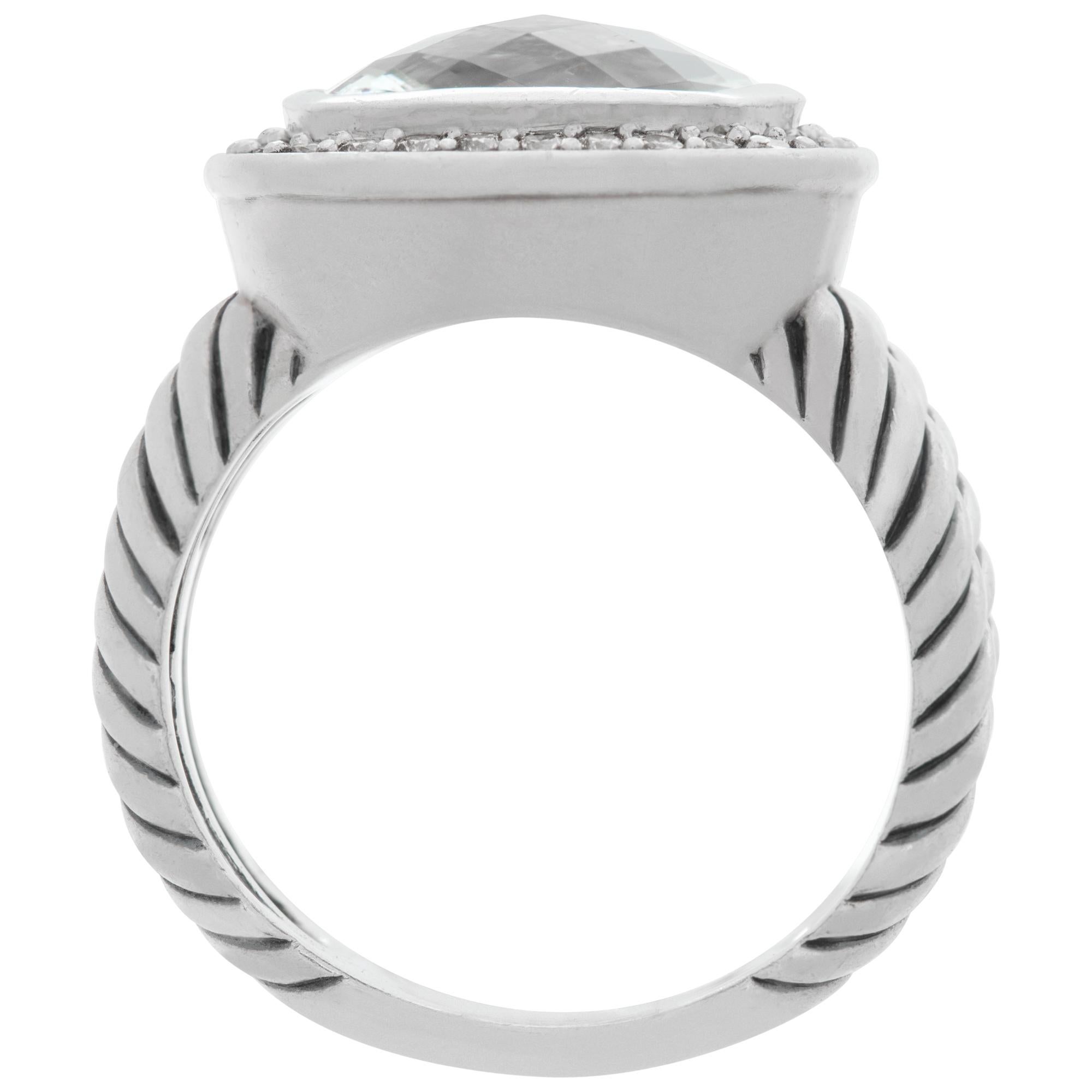 Women's or Men's David Yurman Albion Prasiolite Sterling Silver Ring. For Sale