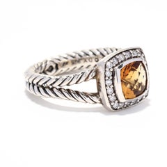 David Yurman Albion Ring, Sterling Silver, 1.62 ctw Citrine and Diamond