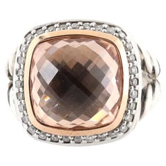 David Yurman Albion Ring Sterling Silver and 18k Rose Gold with Morganite