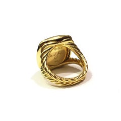 David Yurman Albion Ring with Amethyst and Diamonds in 18k Gold