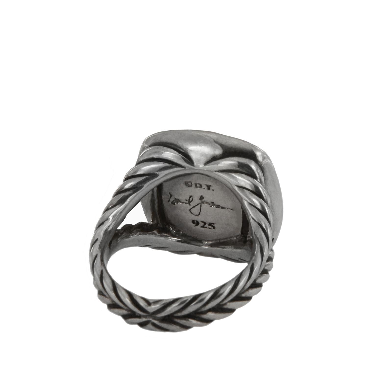DAVID YURMAN ALBION RING WITH DIAMONDS 11 mm

Mint condition
Sterling silver
Ring size: 6.5
Diamonds: 0.59 total carat weight
11mm wide

Comes with David Yurman box.
Retail: $1,750.00