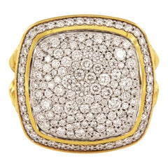 David Yurman Albion Ring with Diamonds in 18 Karat Gold