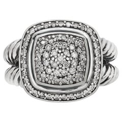 David Yurman Albion ring with pave diamonds in sterling silver