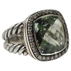 Vintage David Yurman Albion Ring with Prasiolite and Diamonds
