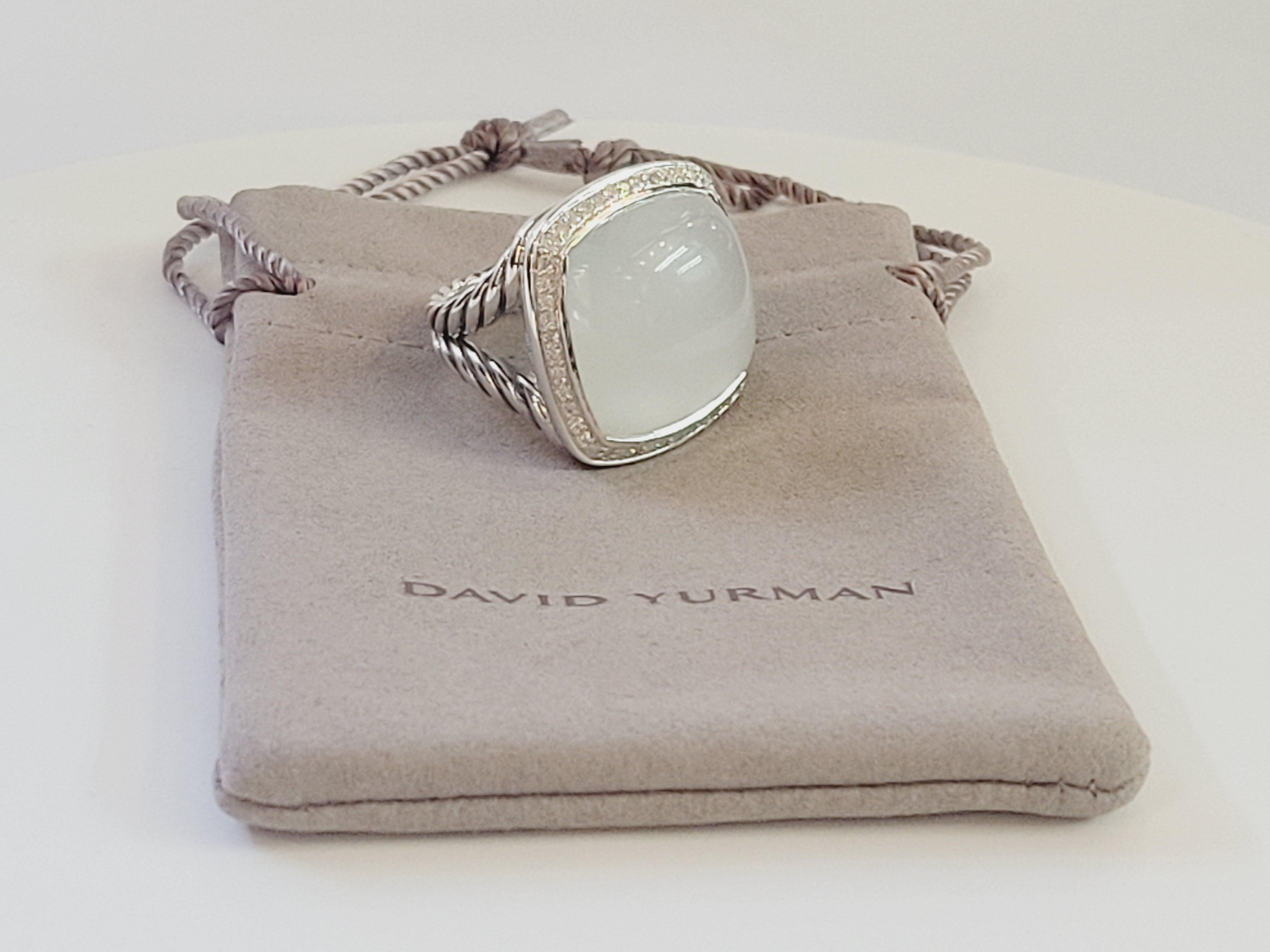 David Yurman Albion Rings With Rock Crystal And Diamond In Excellent Condition For Sale In New York, NY