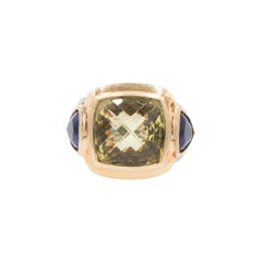 David Yurman Albion Silver and Yellow Gold Gemstone Ring