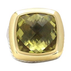 David Yurman Albion Silver, Gold, and Peridot Ring