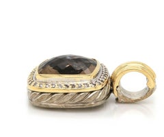 David Yurman Albion Smoky Quartz and Diamond Pendant in 18K and Sterling Silver