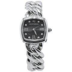 David Yurman Albion Stainless Steel and Quartz Watch with Diamond Black Face