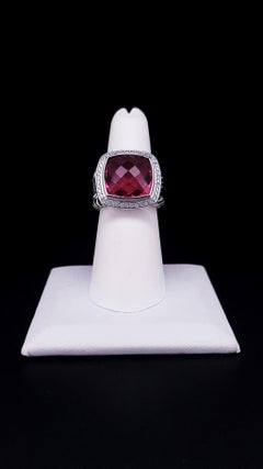 Anillo de turmalina rosa David Yurman Albion de plata de ley de 14 mm