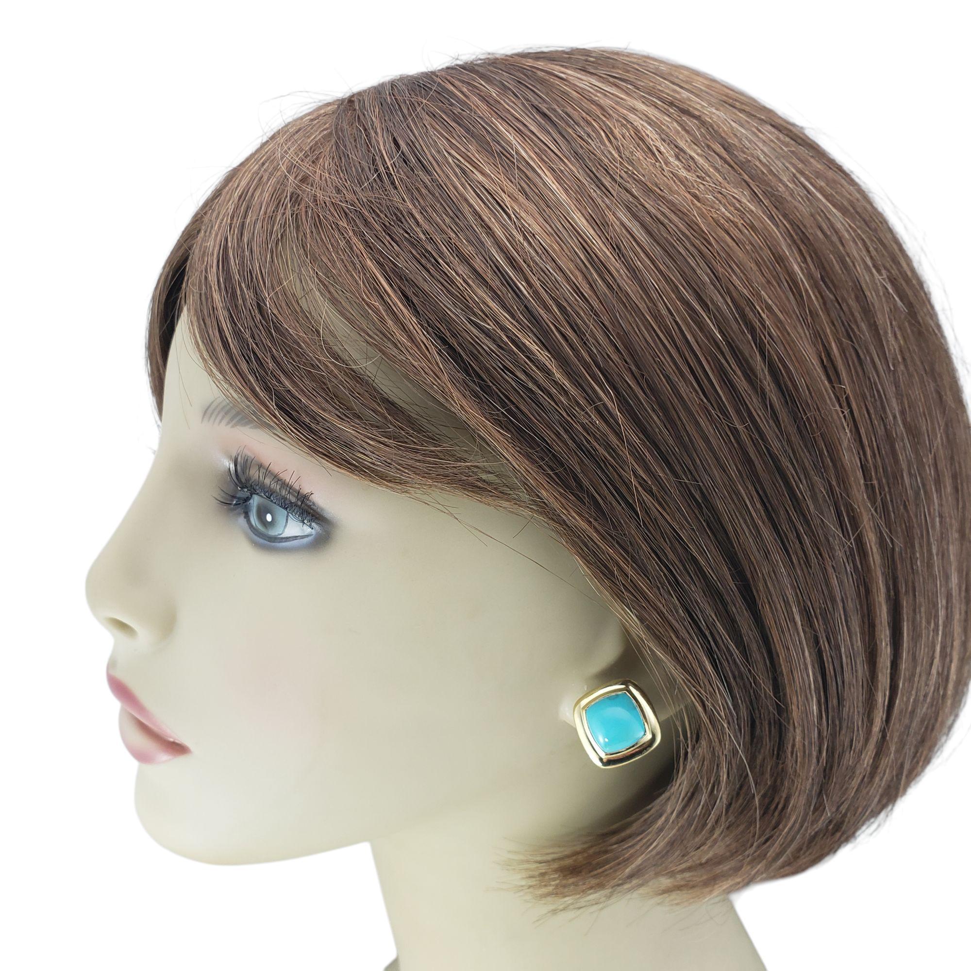 David Yurman Albion Sterling Silver & 18K Yellow Gold Turquoise Earrings #21377 1