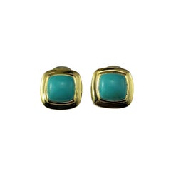 David Yurman Albion Pendientes de plata de ley y oro amarillo de 18 quilates con turquesa nº 21377