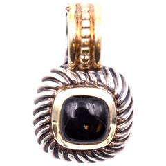 David Yurman “Albion” Sterling Silver and 14 Karat Gold Black Onyx Necklace
