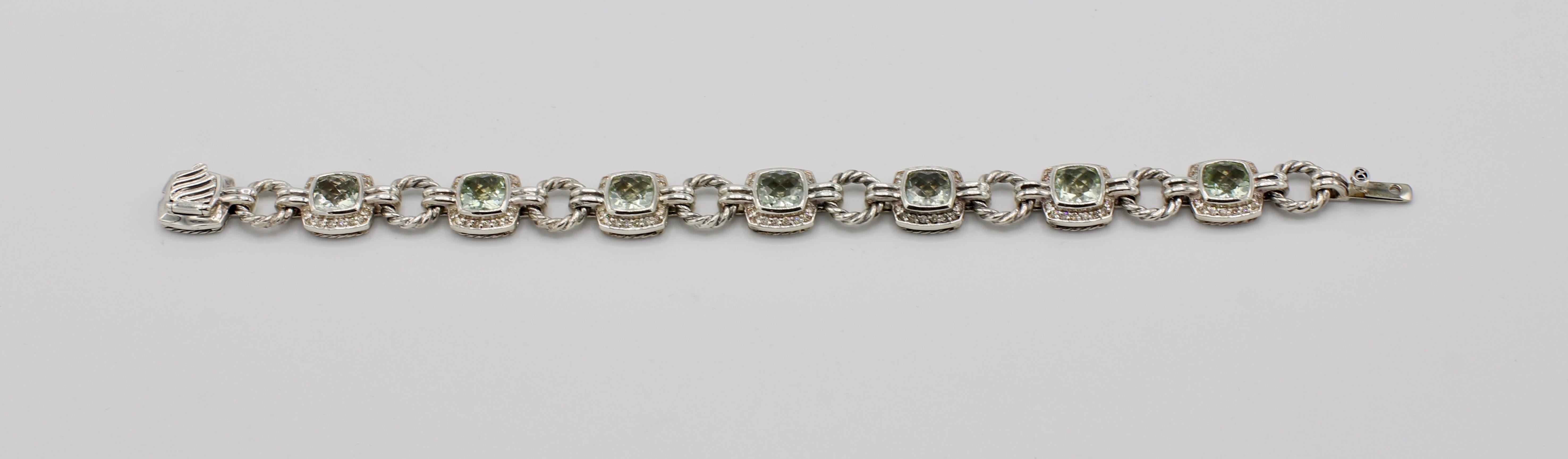 David Yurman Albion Armband aus Sterlingsilber mit Diamanten und Prasiolith Damen