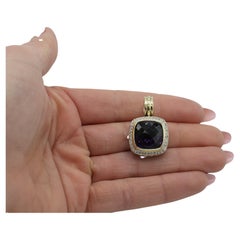 David Yurman Albion Sterling Silver & Gold Amethyst Natural Diamond Pendant