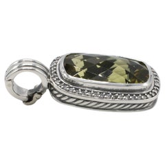 David Yurman Albion Sterling Silver Lemon Citrine Diamond Enhancer Pendant
