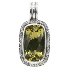 David Yurman Albion Sterling Silver Lemon Citrine Diamond Enhancer Pendant