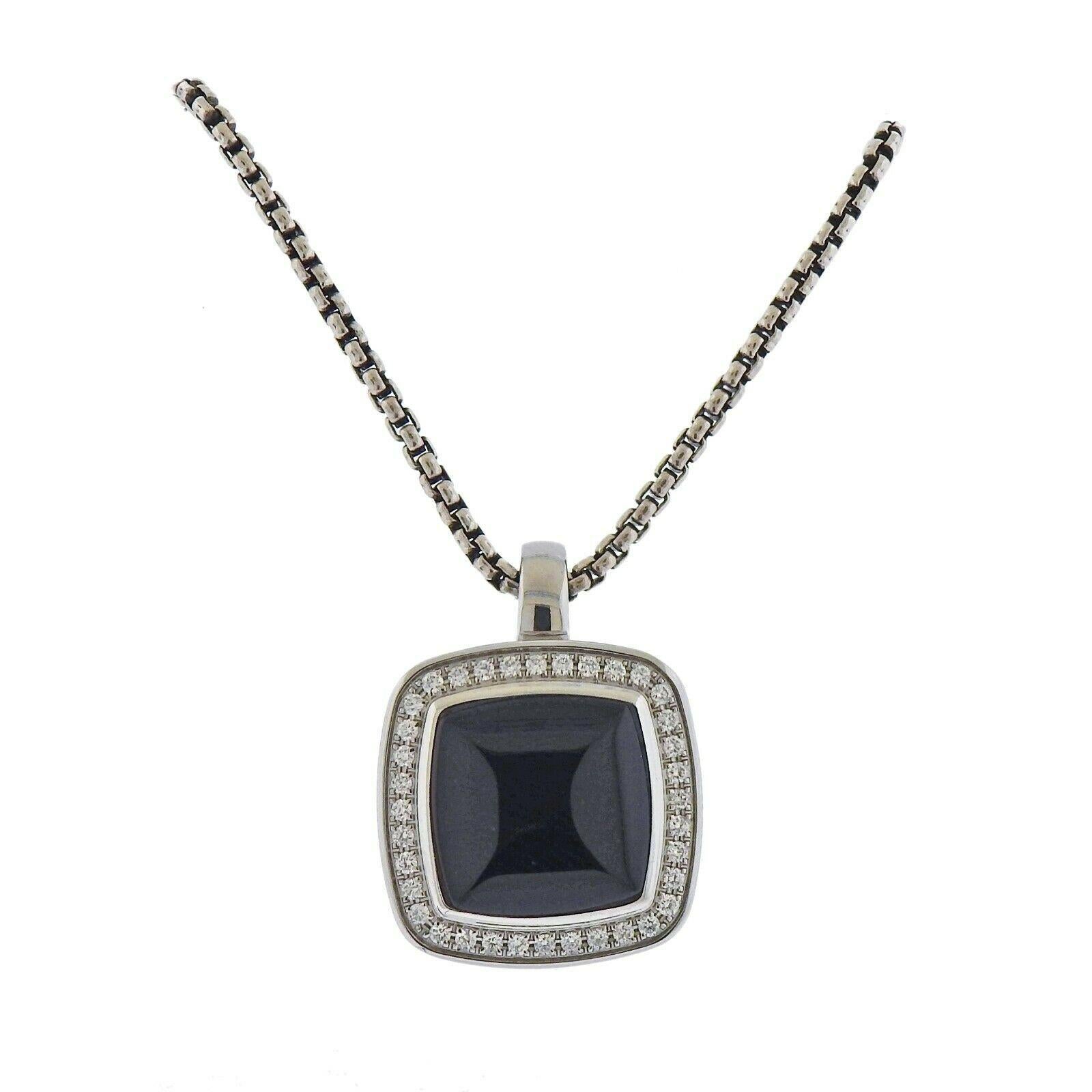 Brand new sterling silver onyx watch pendant by David Yurman for the Albion collection. Necklace is 34
