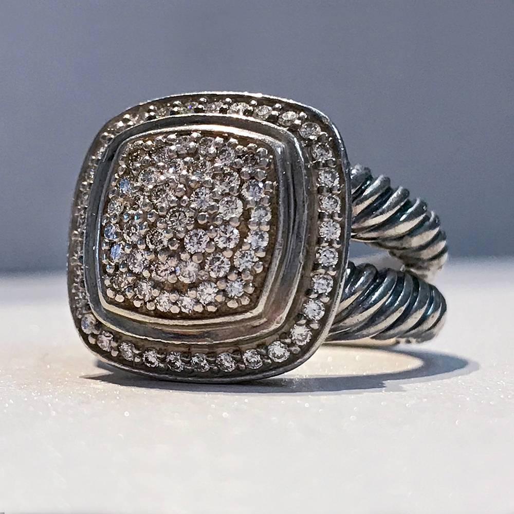 David Yurman Albion Pave Diamond Ring In Good Condition In Palm Desert, CA