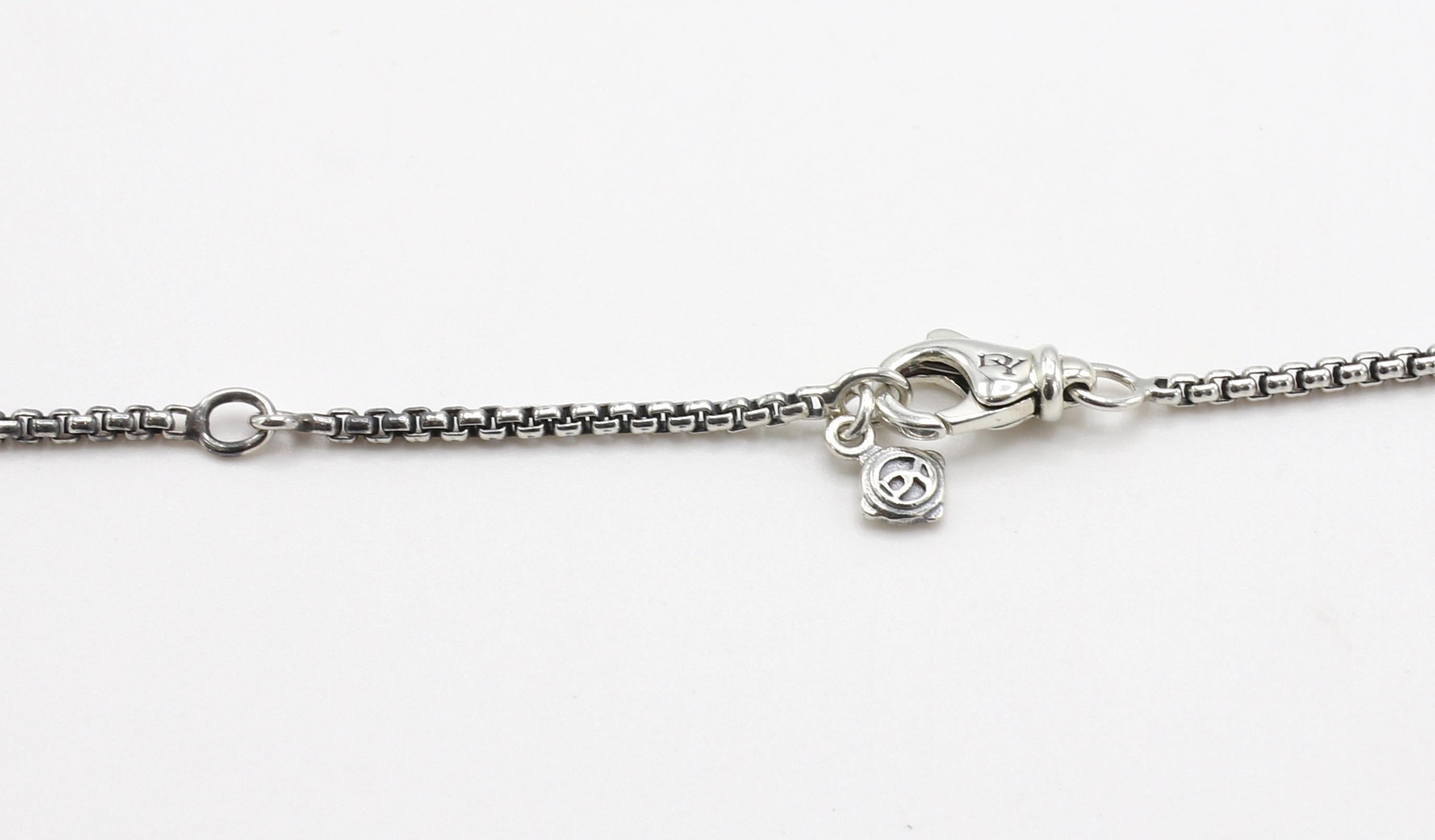 Moderne David Yurman Collier à pendentif Albion en argent sterling, Prasiolite et diamants