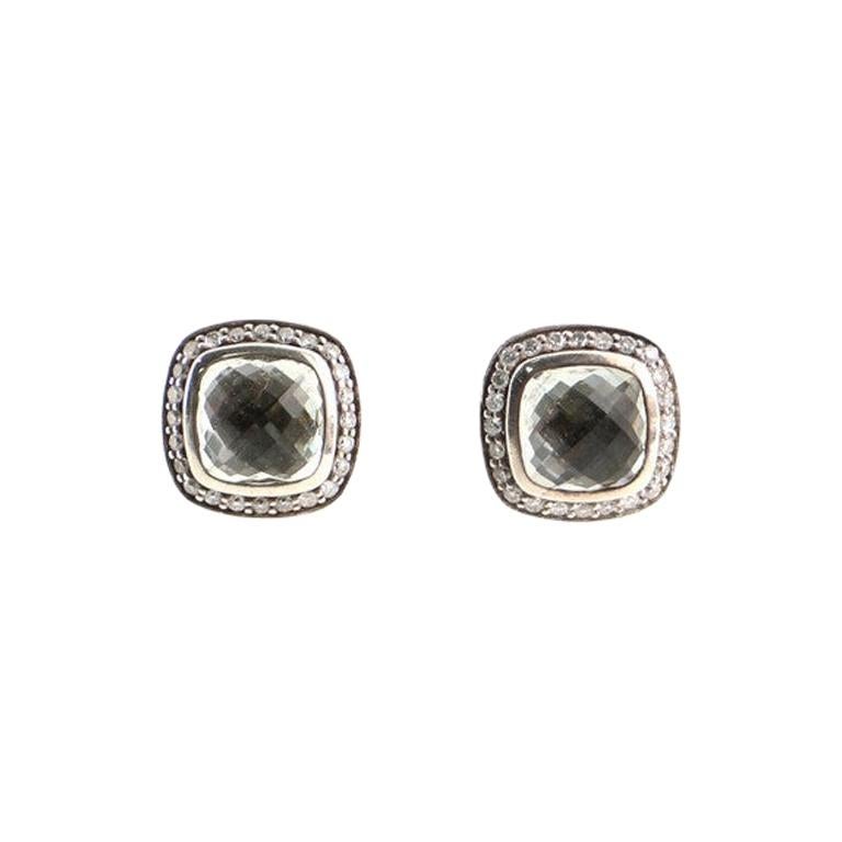David Yurman Albion Stud Earrings Sterling Silver with Prasiolite and ...