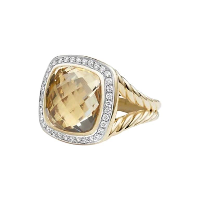 David Yurman Albion with Champagne Citrine and Diamonds Ring