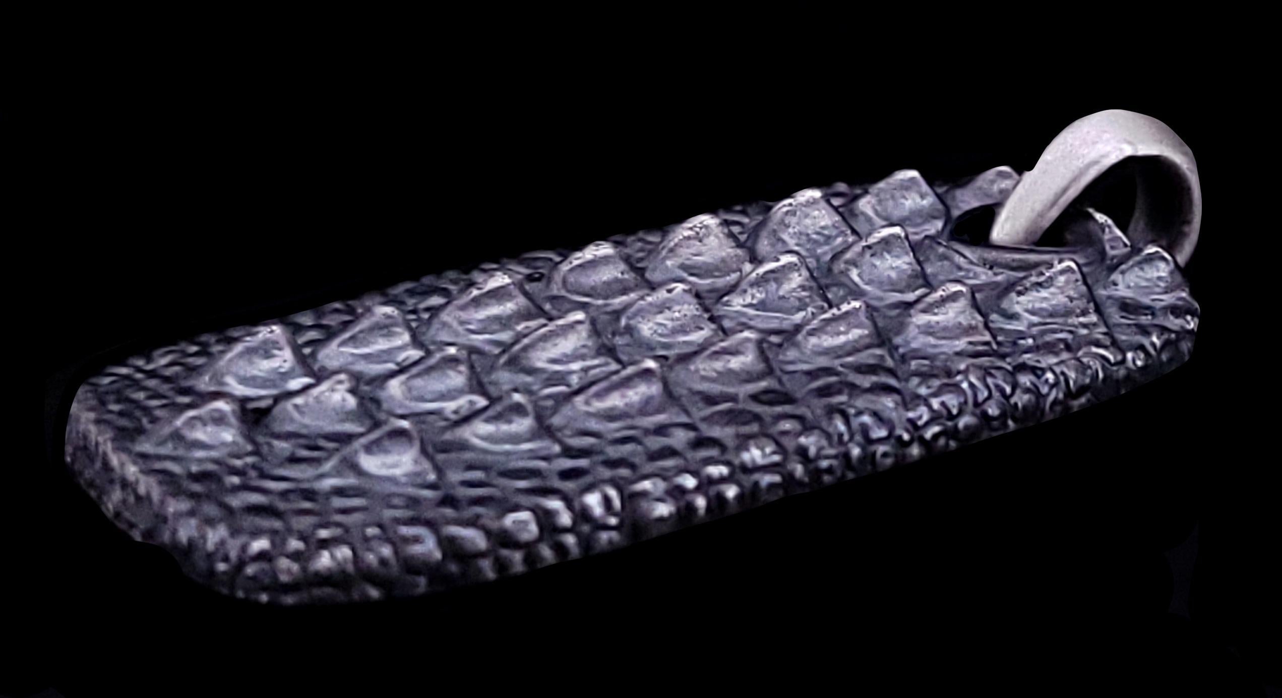 Ciondolo con medaglietta a forma di alligatore di David Yurman in A. Silver In condizioni Nuovo in vendita a New York, NY