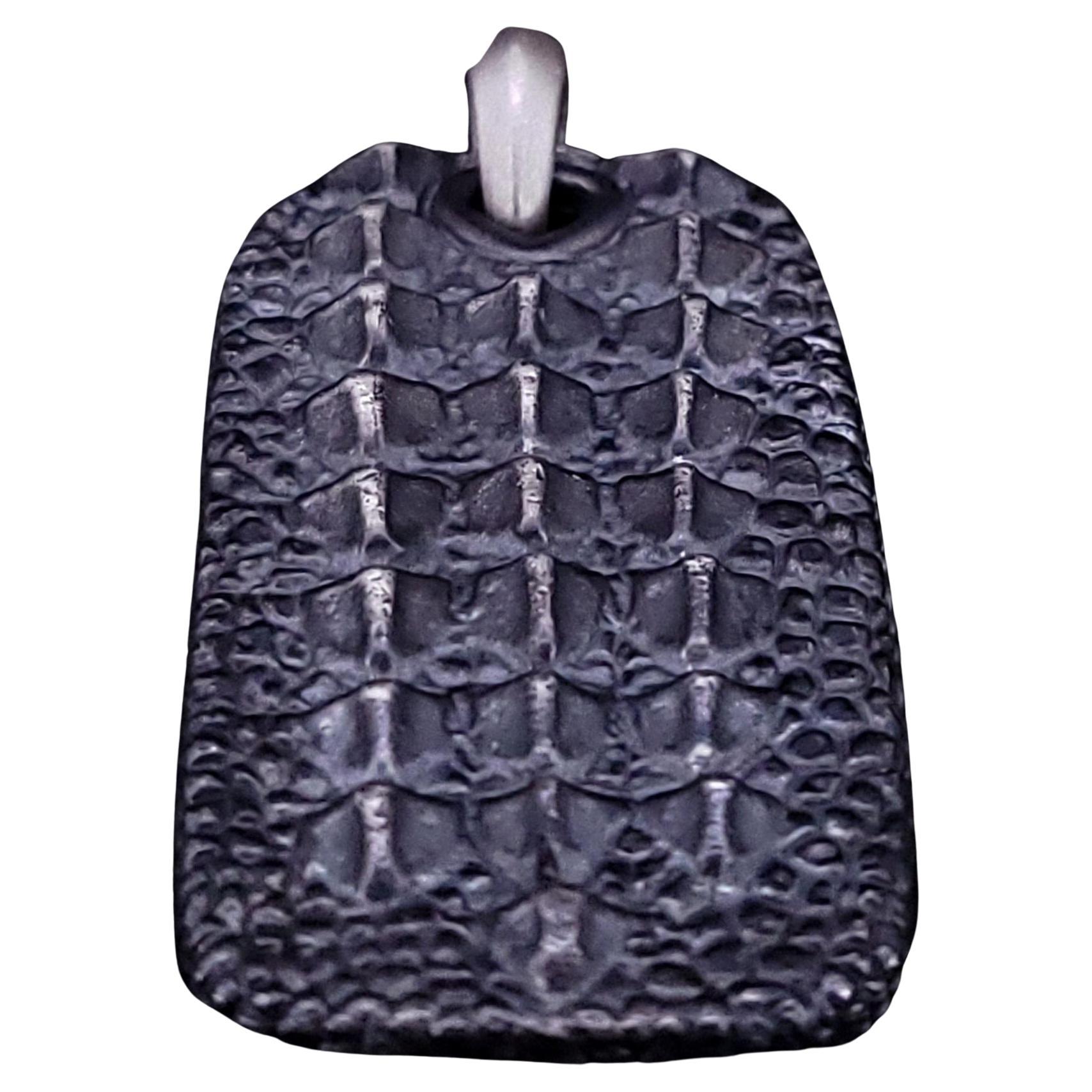 David Yurman Alligator Dog Tag Pendant in Sterling Silver