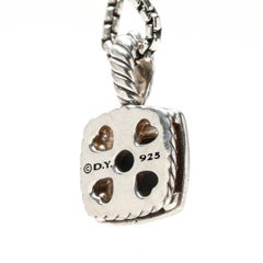 David Yurman Amethyst and Diamond Cushion Checkerboard Pendant Box Chain, SS