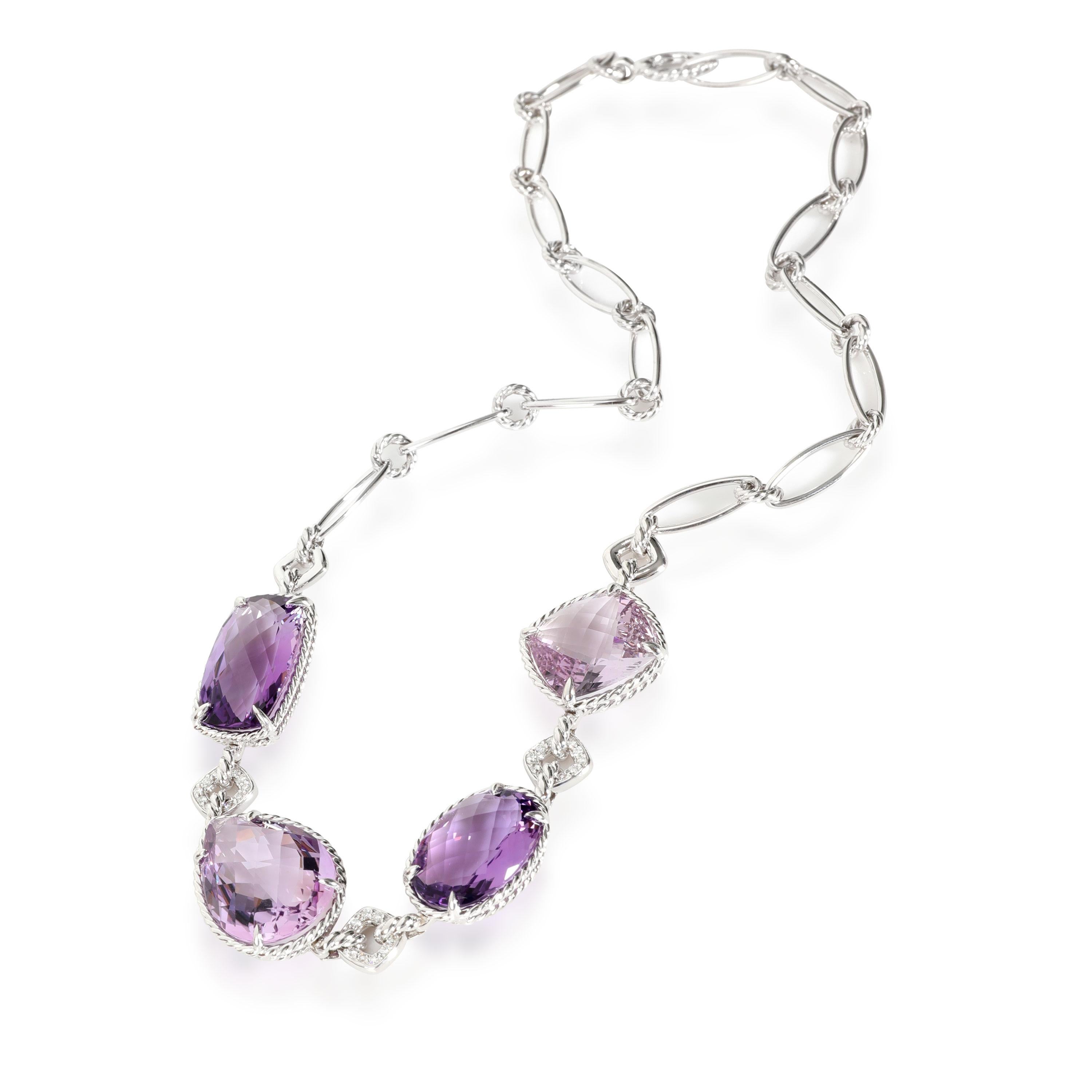 David Yurman Amethyst Diamond Necklace in 18kt White Gold 0.3 CTW

PRIMARY DETAILS
SKU: 113491
Listing Title: David Yurman Amethyst Diamond Necklace in 18kt White Gold 0.3 CTW
Condition Description: Retails for 9000 USD. In excellent condition and