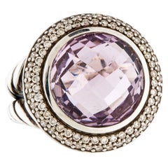 David Yurman Amethyst-Diamant-Sterlingsilber-Keramik-Ring