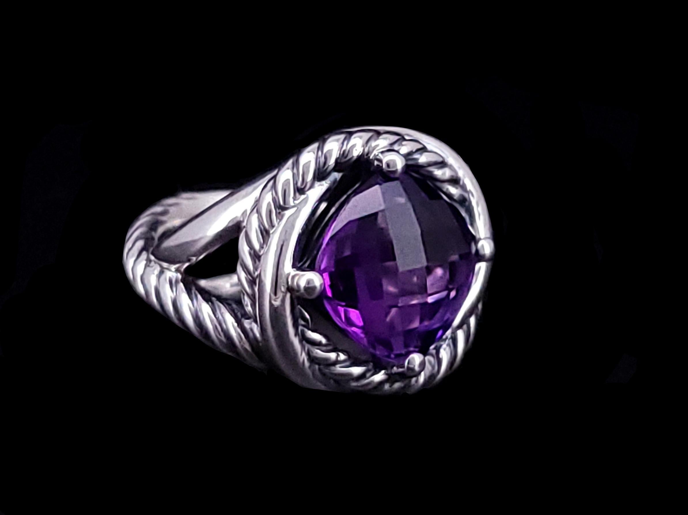 David Yurman Amethyst Infinity Ring Size 6.5 Sterling Silver im Zustand „Hervorragend“ im Angebot in New York, NY