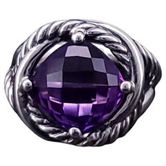 David Yurman Amethyst Infinity Ring Size 6.5 Sterling Silver