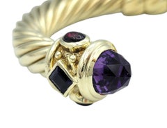 David Yurman Amethyst, Iolite & Garnet Renaissance Bracelet 14 Karat Yellow Gold