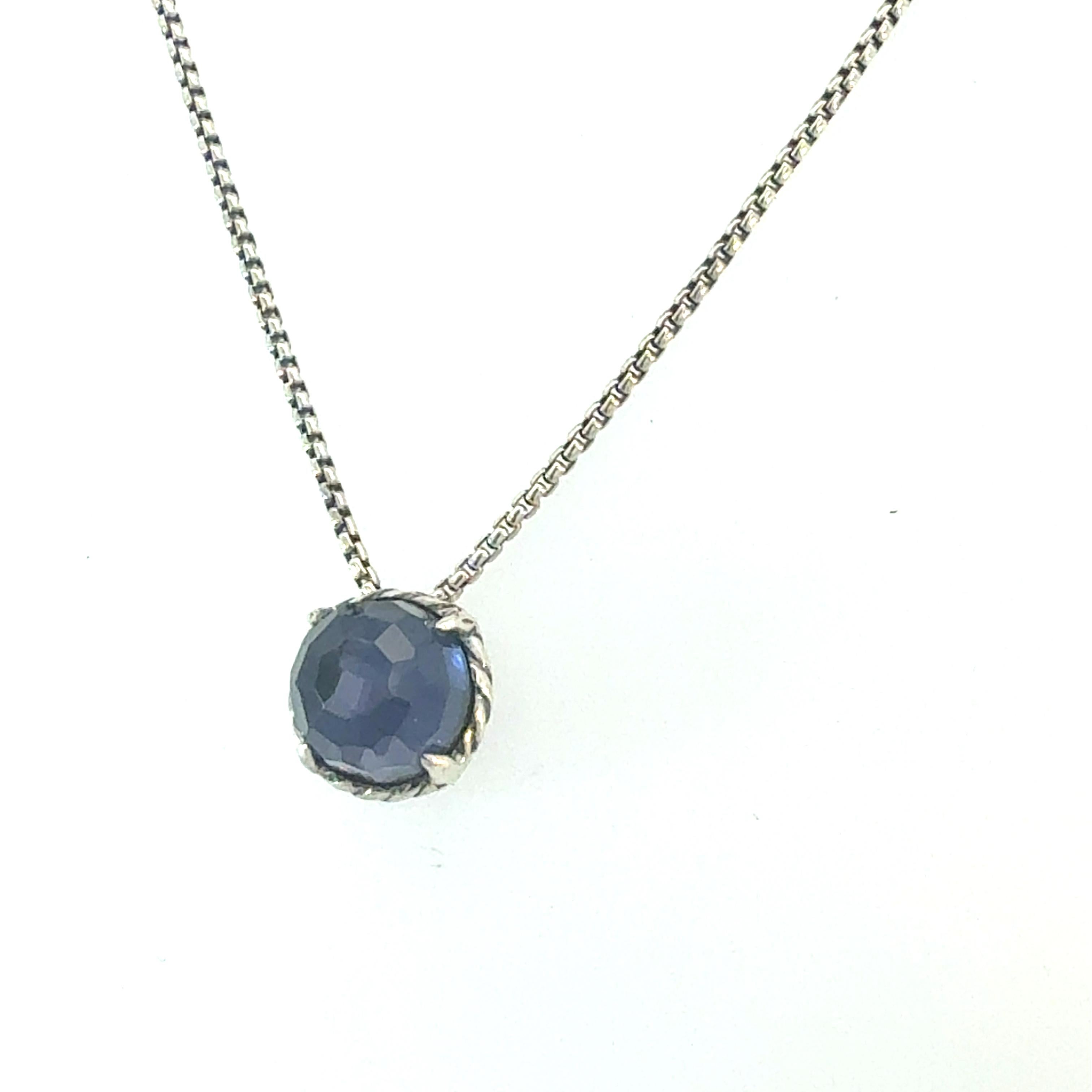 Authentic David Yurman Amethyst Pendant Necklace 17