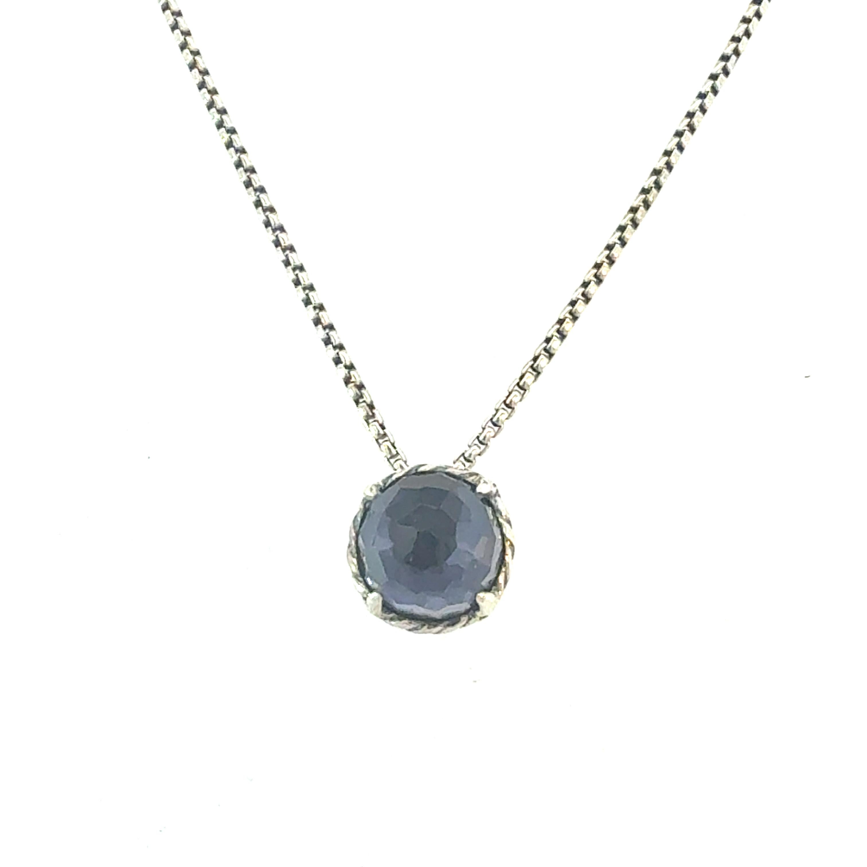 David Yurman Amethyst Pendant Necklace 17
