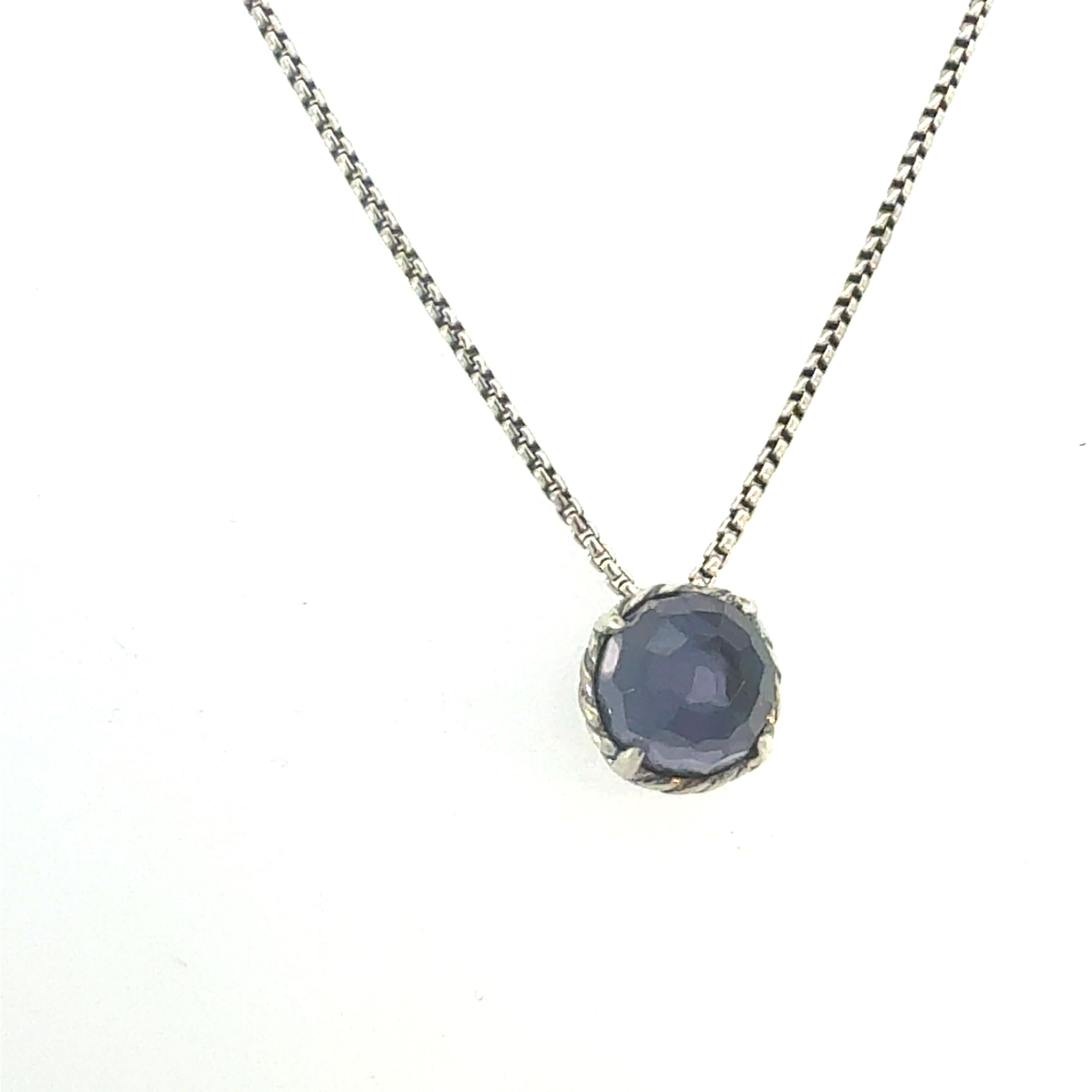 David Yurman Amethyst Pendant Necklace 17