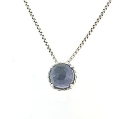 David Yurman Amethyst Pendant Necklace 17" Sterling Silver Estate