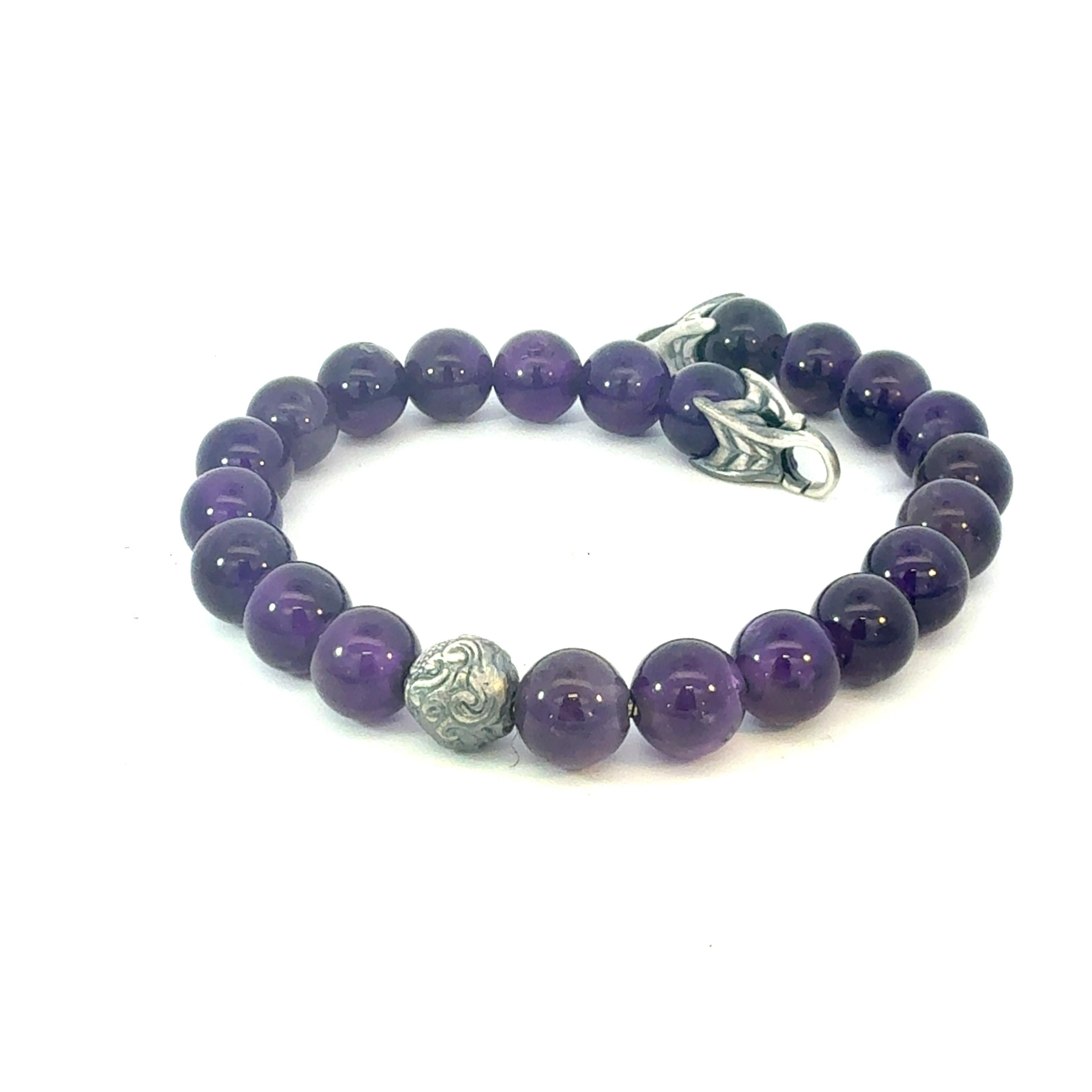David Yurman Amethyst Spiritual Beads Bracelet 8