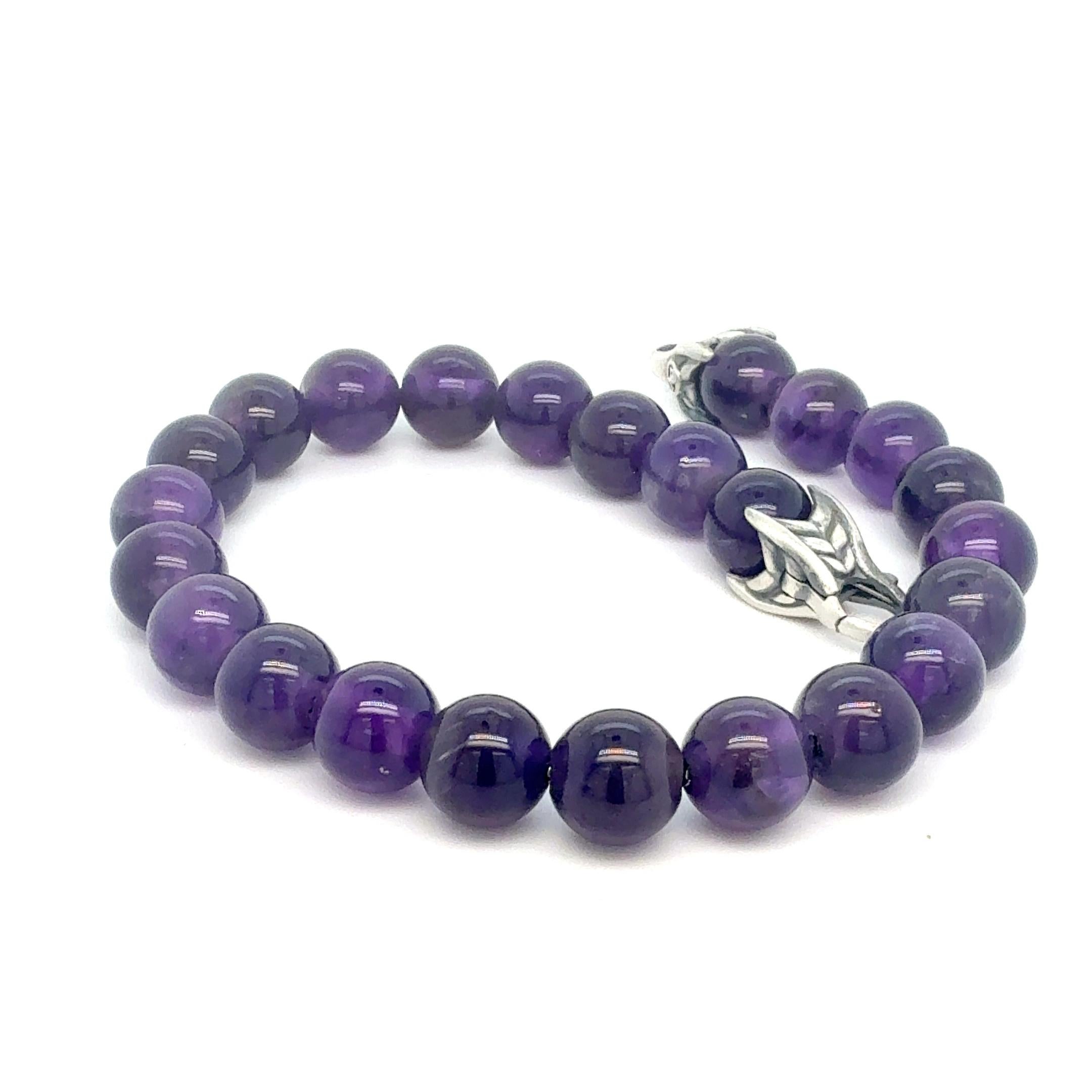 Authentic David Yurman Amethyst Spiritual Beads Bracelet 8.5