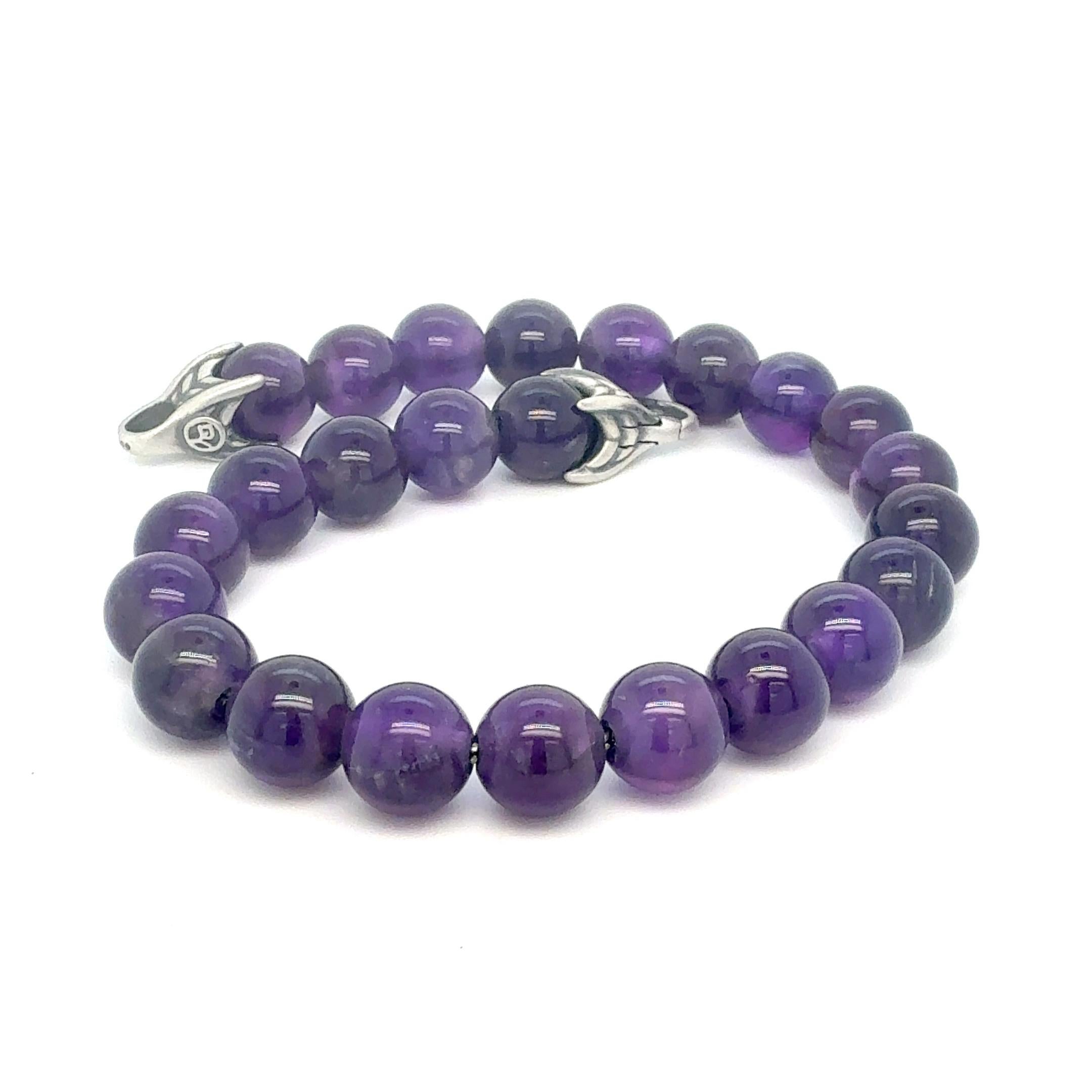 David Yurman Amethyst Spiritual Beads Bracelet 8.5