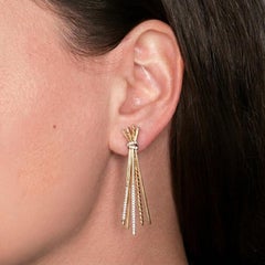 David Yurman Angelika Diamond Long Drop Earrings 18K Gold 0.57 Carats VS2