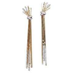 David Yurman Angelika Diamond Long Drop Earrings 18K Gold 0.57 Carats VS2