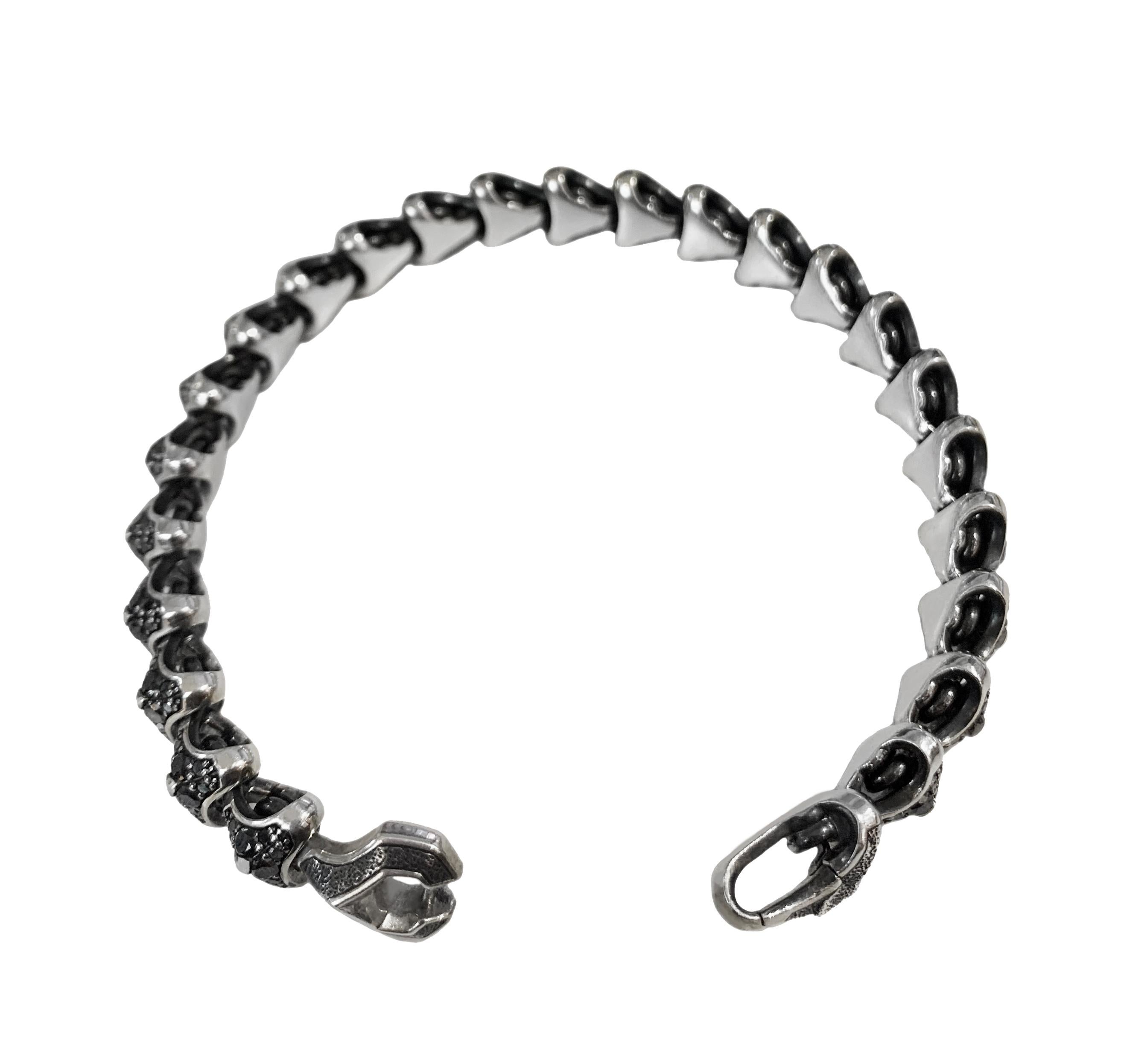 -Mint condition
-Inner circumference: 8”
-Sterling silver
-Pavé black diamonds, 5.04 total carat weight
-Bracelet, 9.5mm wide 
-Push Clasp
-David Yurman pouch is included
-Retail: $4800