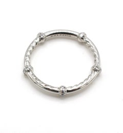 David Yurman Astor Single Row Pavé Diamond Wrap Platinum Wedding Band Ring