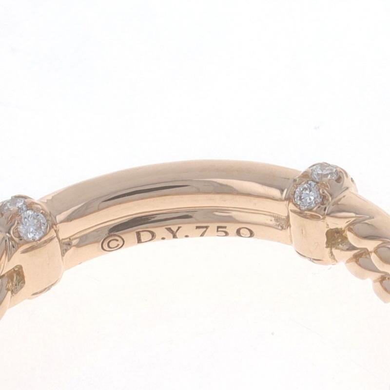 David Yurman Astor Two Row Pavé Wrap Diamond Band - Rose Gold 18k Ring Sz 5 1/2 1