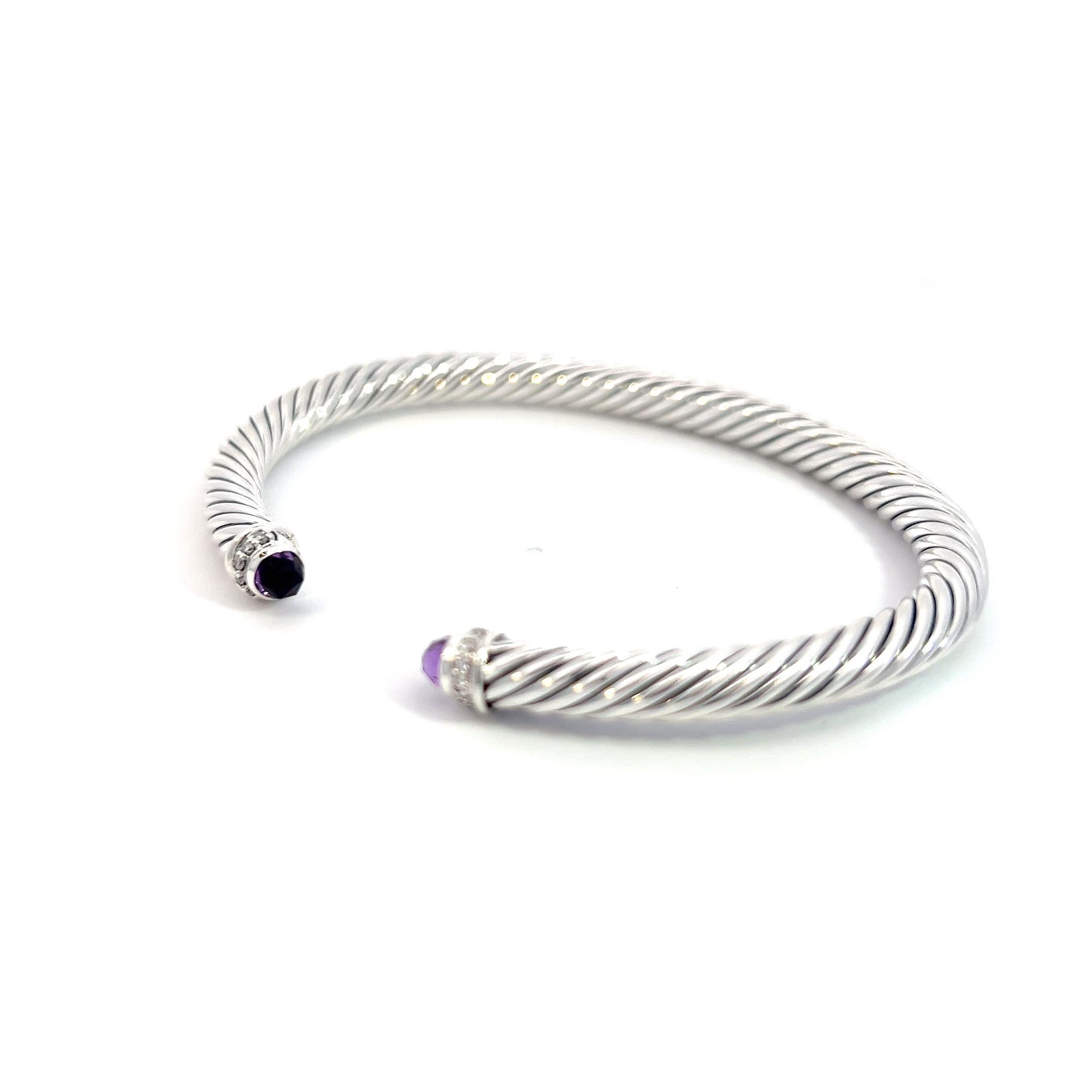 Authentic David Yurman Estate Diamond Amethyst Cable Classic 5 mm Bracelet Sil 0.27 Ct DY319

Retail: $795

This elegant Authentic David Yurman bracelet is made of sterling silver.

TRUSTED SELLER SINCE 2002

PLEASE SEE OUR HUNDREDS OF POSITIVE