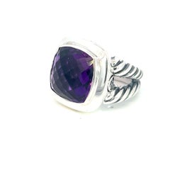 David Yurman Authentic Estate Amethyst Albion Ring 6 Silver 14 mm