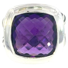 David Yurman Authentic Estate Amethyst Albion Ring 6 Silver 14 mm